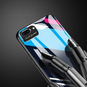 Hurtel Color Glass Case etui pokrowiec nakładka ze szkła hartowanego z osłoną na aparat iPhone 8 Plus / iPhone 7 Plus pattern 5 9