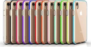 Hurtel Spring Case pokrowiec żelowe etui z kolorową ramką do iPhone XR ciemnoniebieski 4