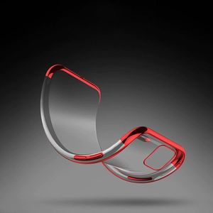 Hurtel Clear Color case żelowy pokrowiec etui z metaliczną ramką Samsung Galaxy A71 czerwony 2