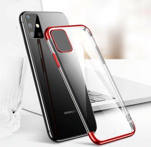 Hurtel Clear Color case żelowy pokrowiec etui z metaliczną ramką Samsung Galaxy A71 czerwony 4