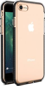 Hurtel Spring Case pokrowiec żelowe etui z kolorową ramką do iPhone SE 2020 / iPhone 8 / iPhone 7 czarny 1