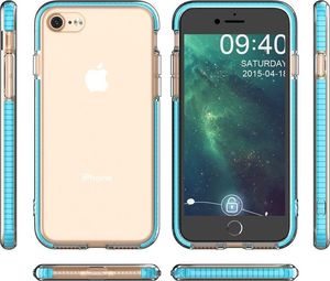 Hurtel Spring Case pokrowiec żelowe etui z kolorową ramką do iPhone SE 2020 / iPhone 8 / iPhone 7 ciemnoniebieski 4
