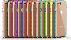 Hurtel Spring Case pokrowiec żelowe etui z kolorową ramką do iPhone SE 2020 / iPhone 8 / iPhone 7 ciemnoniebieski 5