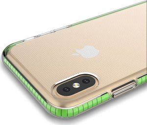 Hurtel Spring Case pokrowiec żelowe etui z kolorową ramką do iPhone XS / iPhone X jasnoróżowy 2