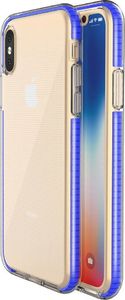 Hurtel Spring Case pokrowiec żelowe etui z kolorową ramką do iPhone XS / iPhone X ciemnoniebieski 1