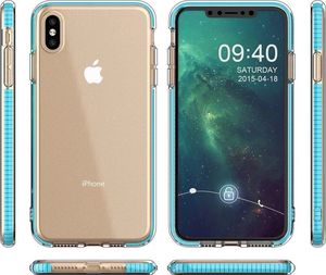 Hurtel Spring Case pokrowiec żelowe etui z kolorową ramką do iPhone XS Max czarny 4