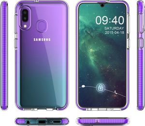 Hurtel Spring Case pokrowiec żelowe etui z kolorową ramką do Samsung Galaxy A20e czarny 4