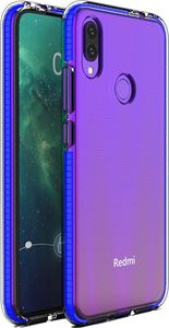 Hurtel Spring Case pokrowiec żelowe etui z kolorową ramką do Xiaomi Redmi Note 7 ciemnoniebieski 1