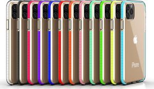 Hurtel Spring Case pokrowiec żelowe etui z kolorową ramką do iPhone 11 Pro Max ciemnoróżowy 6