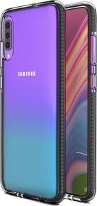 Hurtel Spring Case pokrowiec żelowe etui z kolorową ramką do Samsung Galaxy A70 czarny 1