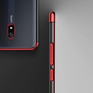 Hurtel Clear Color case żelowy pokrowiec etui z metaliczną ramką Xiaomi Redmi 8A czerwony 2