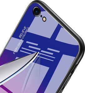 Hurtel Gradient Glass etui pokrowiec nakładka ze szkła hartowanego iPhone SE 2020 / iPhone 8 / iPhone 7 różowy 2
