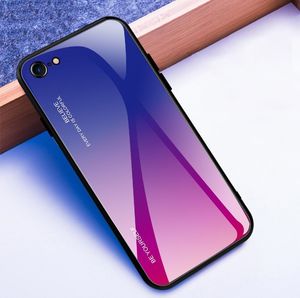 Hurtel Gradient Glass etui pokrowiec nakładka ze szkła hartowanego iPhone SE 2020 / iPhone 8 / iPhone 7 różowo-fioletowy 4