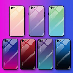 Hurtel Gradient Glass etui pokrowiec nakładka ze szkła hartowanego iPhone SE 2020 / iPhone 8 / iPhone 7 różowo-fioletowy 5