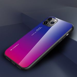Hurtel Gradient Glass etui pokrowiec nakładka ze szkła hartowanego iPhone 11 Pro różowo-fioletowy 11
