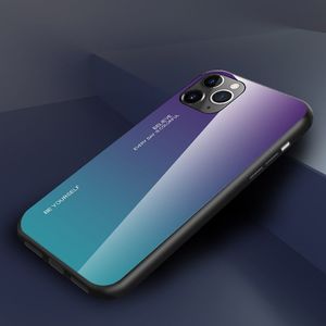 Hurtel Gradient Glass etui pokrowiec nakładka ze szkła hartowanego iPhone 11 Pro różowo-fioletowy 10