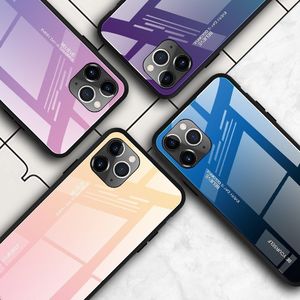 Hurtel Gradient Glass etui pokrowiec nakładka ze szkła hartowanego iPhone 11 zielono-fioletowy 6