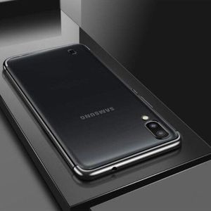 Hurtel Clear Color case żelowy pokrowiec etui z metaliczną ramką Samsung Galaxy A10 czarny 2