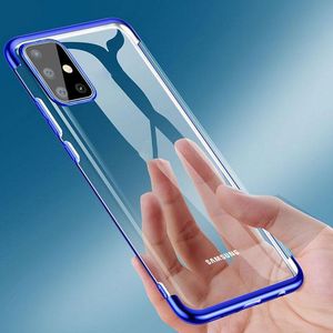 Hurtel Clear Color case żelowy pokrowiec etui z metaliczną ramką Samsung Galaxy A51 niebieski 3