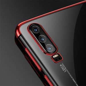 Hurtel Clear Color case żelowy pokrowiec etui z metaliczną ramką Huawei P Smart Pro / Huawei Y9s czerwony 3
