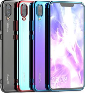 Hurtel Clear Color case żelowy pokrowiec etui z metaliczną ramką Huawei P Smart 2019 niebieski 25