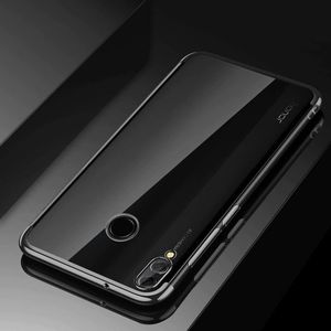 Hurtel Clear Color case żelowy pokrowiec etui z metaliczną ramką Huawei P Smart 2019 czerwony 19