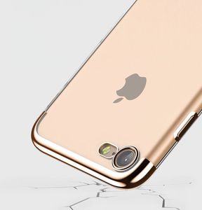 Hurtel Clear Color case żelowy pokrowiec etui z metaliczną ramką iPhone 8 / iPhone 7 czarny 6