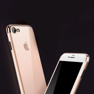 Hurtel Clear Color case żelowy pokrowiec etui z metaliczną ramką iPhone 8 / iPhone 7 czarny 7