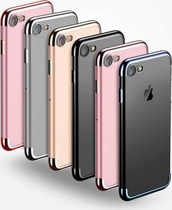 Hurtel Clear Color case żelowy pokrowiec etui z metaliczną ramką iPhone 8 / iPhone 7 niebieski 8