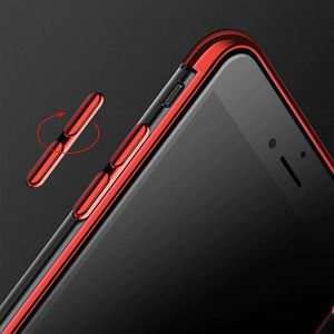 Hurtel Clear Color case żelowy pokrowiec etui z metaliczną ramką iPhone 8 Plus / iPhone 7 Plus czarny 6