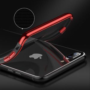 Hurtel Clear Color case żelowy pokrowiec etui z metaliczną ramką iPhone 8 Plus / iPhone 7 Plus czarny 7