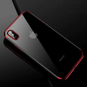 Hurtel Clear Color case żelowy pokrowiec etui z metaliczną ramką iPhone XS / iPhone X czerwony 13