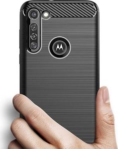 Hurtel Carbon Case elastyczne etui pokrowiec Motorola Moto G8 Power niebieski 5