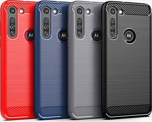 Hurtel Carbon Case elastyczne etui pokrowiec Motorola Moto G8 Power niebieski 8