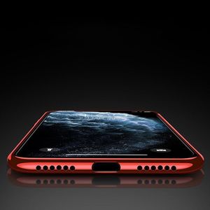 Hurtel Clear Color case żelowy pokrowiec etui z metaliczną ramką iPhone 11 czerwony 11
