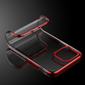 Hurtel Clear Color case żelowy pokrowiec etui z metaliczną ramką iPhone 11 czerwony 13