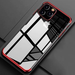 Hurtel Clear Color case żelowy pokrowiec etui z metaliczną ramką iPhone 11 czerwony 15