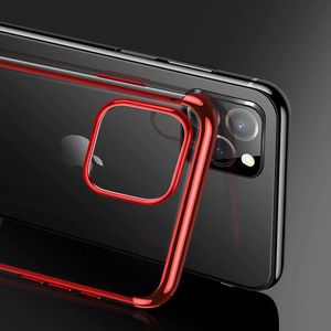 Hurtel Clear Color case żelowy pokrowiec etui z metaliczną ramką iPhone 11 czerwony 10