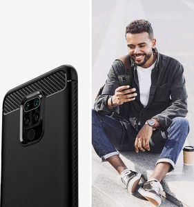 Hurtel Carbon Case elastyczne etui pokrowiec Xiaomi Redmi 10X 4G / Xiaomi Redmi Note 9 czarny 6