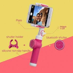 Selfie stick Momax Momax Selfie Hero - Uniwersalny kij do selfie + pilot Bluetooth (100 cm) (Black/Blue) uniwersalny 5