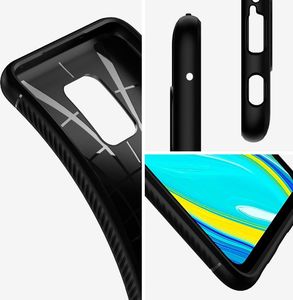Spigen Etui na telefon Spigen Rugged Armor do Xiaomi Redmi Note 9S/ Pro/ Max Matte Black uniwersalny 4