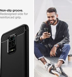 Spigen Etui na telefon Spigen Rugged Armor do Xiaomi Redmi Note 9S/ Pro/ Max Matte Black uniwersalny 8