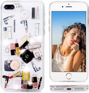 Etui XIAOMI REDMI 8A Liquid Make Up Brokat różowe 3