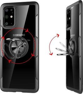 Etui SAMSUNG GALAXY S20 ULTRA Pancerne Clear Carbon Ring czarne 5