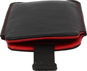 Etui wsuwka skórzana SONY ERICSSON X10 MINI czarne (czerwony środek) 5