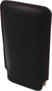Etui wsuwka skórzana SAMSUNG NOTE 2/ 3/ 4/ IPHONE XR / 11 czarne (czerwony środek) 2