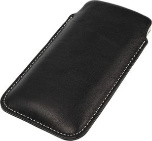 Etui wsuwka skórzana SAMSUNG NOTE 2/ 3/ 4/ IPHONE XR / 11 czarne (biały środek) 2