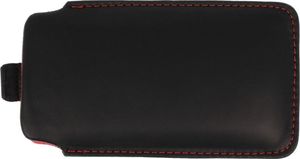 Etui wsuwka skórzana SAMSUNG I9600 S5 czarne (czerwony środek) 3