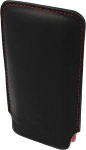 Etui wsuwka skórzana XPERIA Z1/Z2 LG G3/ SAMSUG GALAXY A40 czarne (czerwony środek) 2