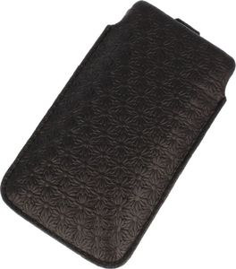 Etui wsuwka skórzana Daisies SAMSUNG NOTE 2/ 3/ 4/ IPHONE XR czarne 2